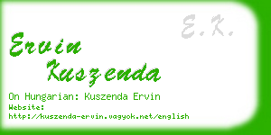 ervin kuszenda business card